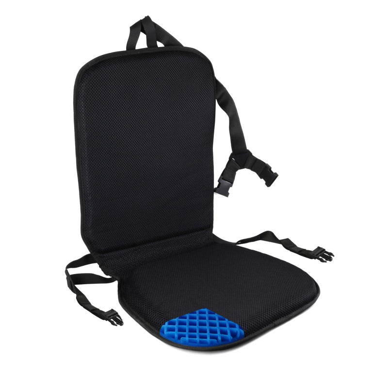 FOMI Premium All Gel Orthopedic Seat and Back Cushion Pad | Upper Lower Back Support Pillow for Car, Office, Kitchen Chair | Pressure Sore, Coccyx Pain Relief | Prevents Sweaty Bottom | Foldable - Image 1